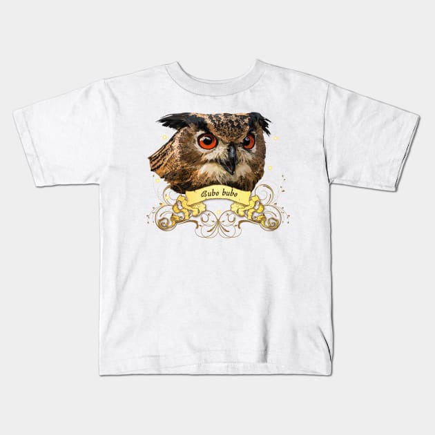 Royal Owl Kids T-Shirt by obscurite